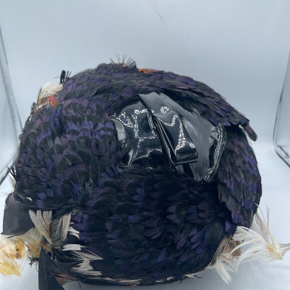 🎩 Vintage Christian Dior Feathered Hat – Paris-New York Label - Picture 4 of 12